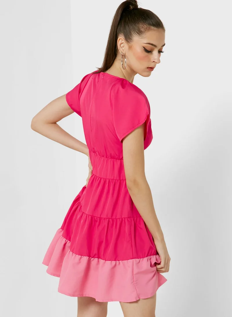 Ginger Colorblock Tiered Dress