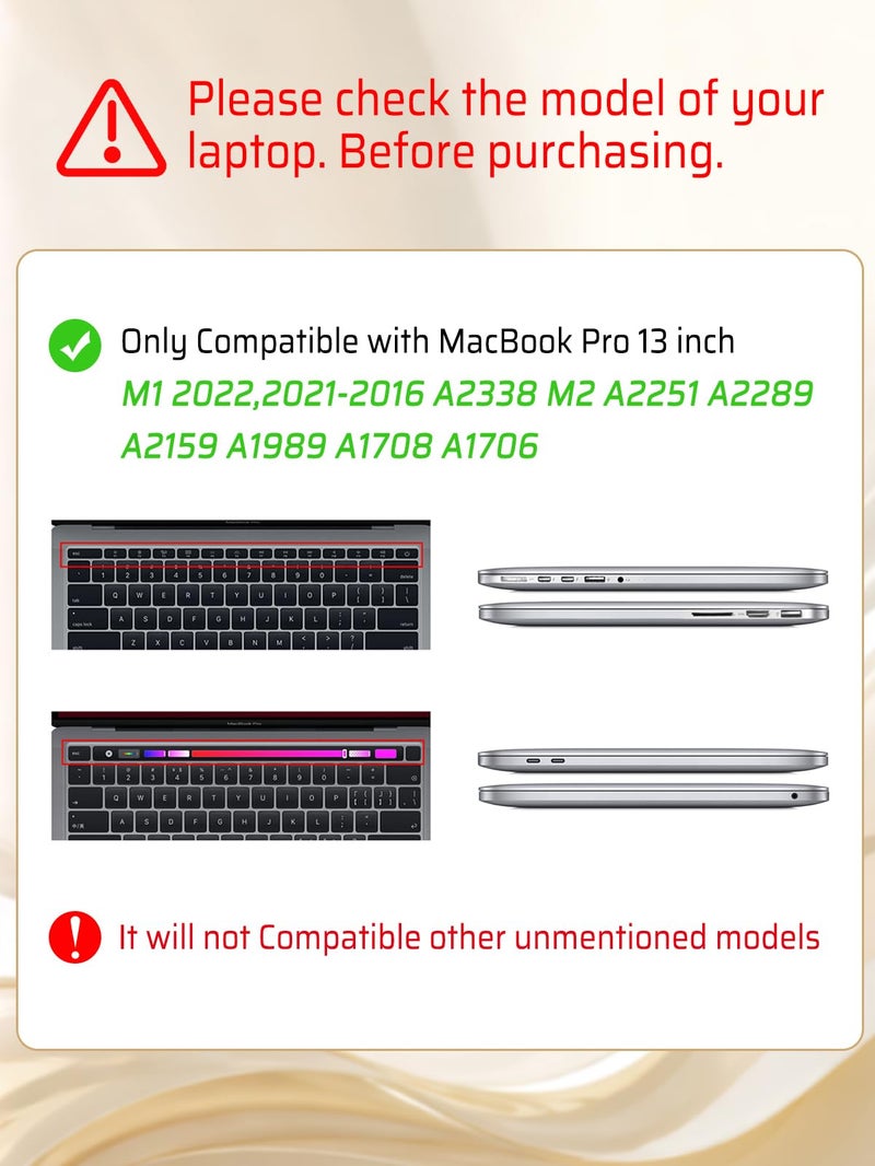 Seorsok Compatible with MacBook Pro 13 inch Case M2 2023,2022,2021-2016 A2338 M1 A2251 A2289 A2159 A1989 A1708 A1706,Elegant Leather Plastic Hard Case&Keyboard Cover,Flaxen Woven Fabric No Logo Cutout - Image 3