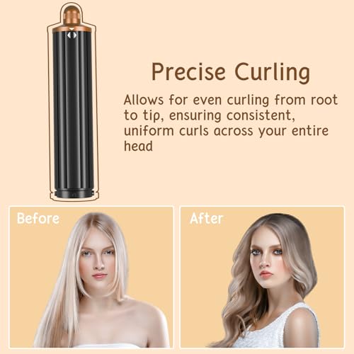 ZEPHBLOW Long Barrel for Dyson Airwrap, Long Hair Curling Roller Barrels Compatible with Airwrap HS01/05/08, Self-Curling Replacement Attachment for Part No.971889-06, Gold - Image 4