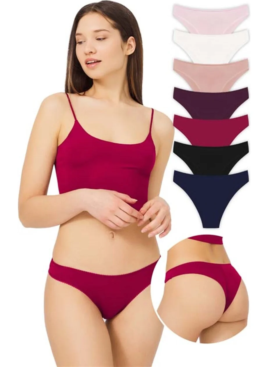 COTTONHILL Cotton Basic Women's Brazilian Panties 7 Pack