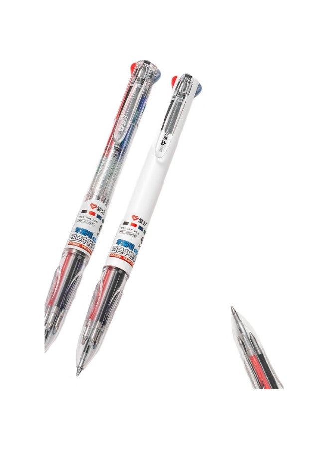 AIHAO [Back To School Essential] Aihao Four-Color Gel Pens For Students And Teachers, Journaling, Note-Taking, Multi-Core, Multi-Functional, Water-Based, Retractable Pens Transparent 2-Pack Gp247 - Image 1