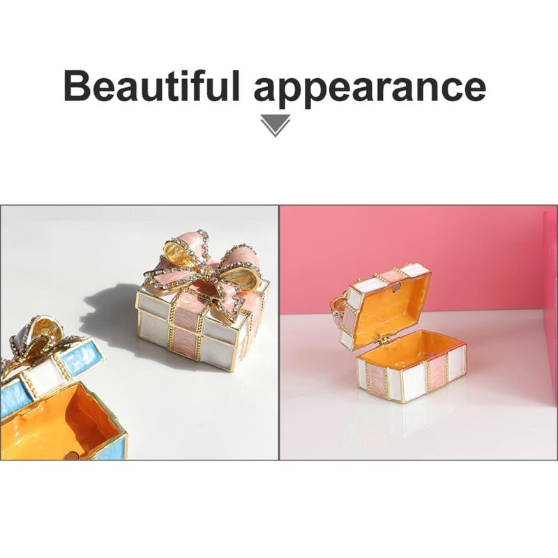 Pink Bowknot Jewelry Box Ring Storage Container Necklace Organizer Case For Wedding Proposal - Image 4