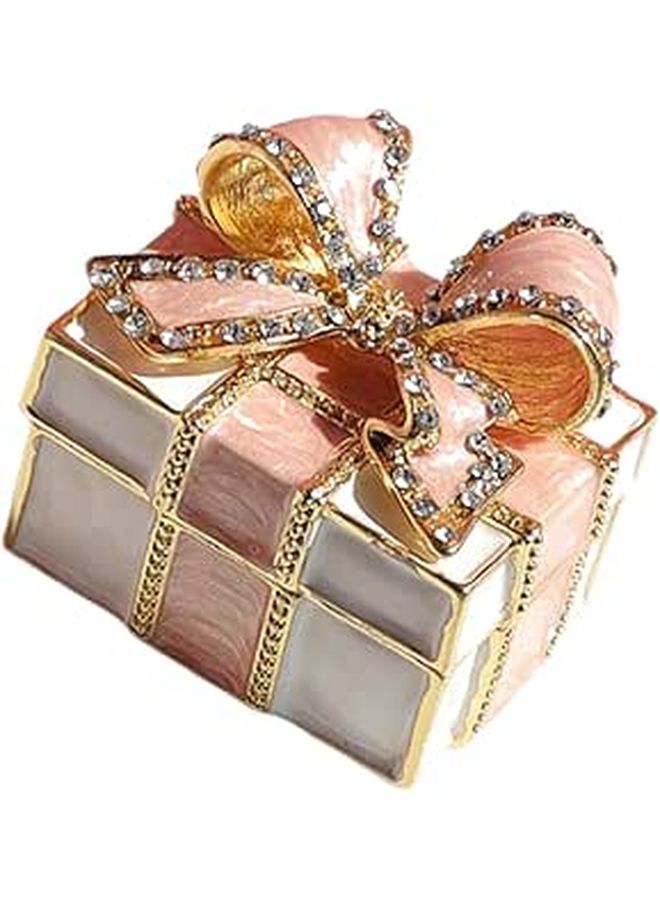 Pink Bowknot Jewelry Box Ring Storage Container Necklace Organizer Case For Wedding Proposal - Image 1
