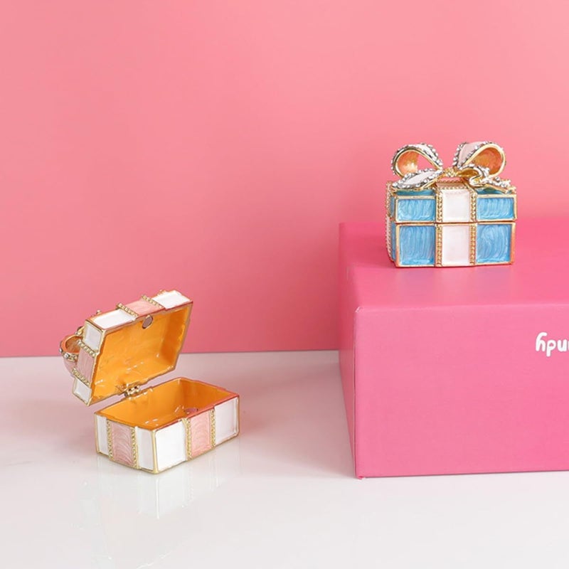Pink Bowknot Jewelry Box Ring Storage Container Necklace Organizer Case For Wedding Proposal - Image 5