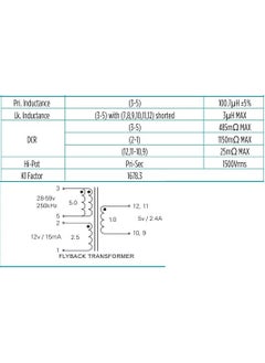 Pulse PA1646NL Switching Transformers 1234-S 1241-M1 Switching Transformer 5:2.5:1 0.025OHM/0.485OHM Prim. Dcr 1.15OHM San. Dcr 40W 12 Terminals Gull Wing Smd  - Image 2