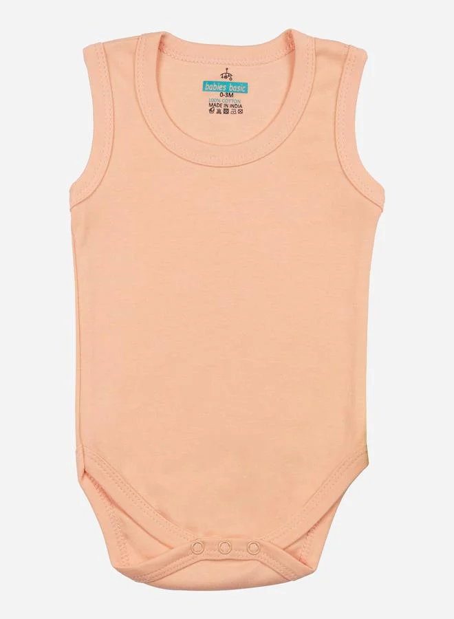 Babies Basic Pack of 3 - Solid Sleeveless Bodysuit by Styli