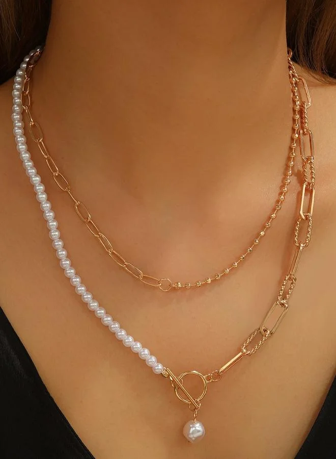 Take Two Round Bead Chain Layered Necklace