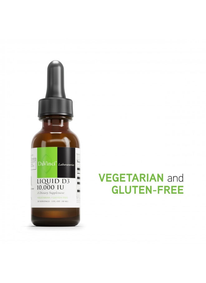 Davinci DAVINCI Labs Liquid Vitamin D3 10,000 IU - Dietary Supplement to Support Bone Health, Blood Pressure, Calcium Balance and Immune System* - with Vitamin D3 10,000 IU - Gluten-Free - Vegetarian - 30 ml  - Image 5