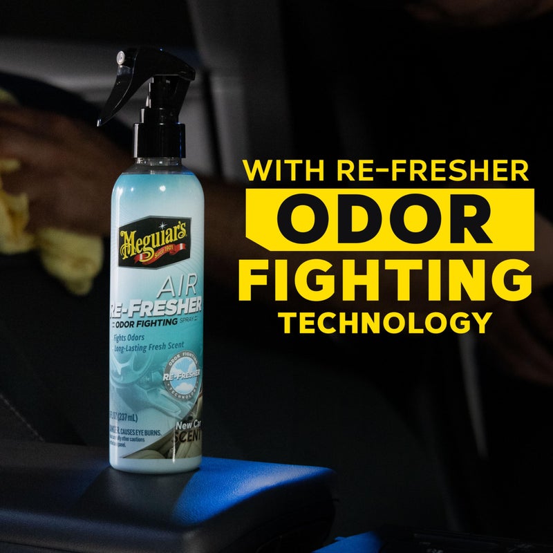 Meguiar's Air Re-Fresher Odor Fighting Spray, New Car Scent,Convenient Air Freshener that Instantly Fights Odors and Leaves Behind a Long-Lasting New Car Scent, 8 Oz Trigger Spray - Image 5
