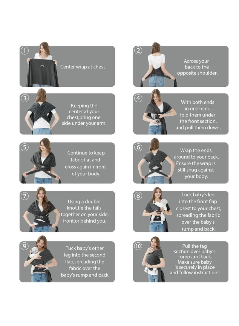 Urban Utility Premium Baby Carrier Wrap, Adjustable, Soft Fabric, Hands-Free Comfort for Newborns, Secure and Convenient Way to Carry Your Baby, Enhance Bonding - Image 5