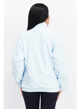 adidas Originals Women Sport Fit High Neck long Sleeves Track Jacket, Light Blue  - Image 4