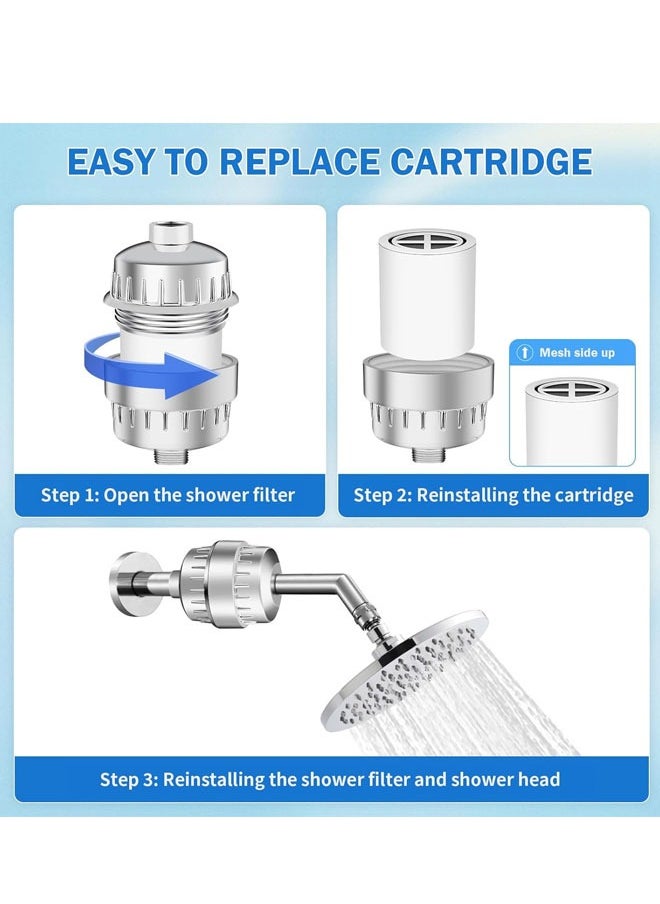 Generic - New 25 Stage Shower Filter for Heavy Duty Filtering &Softening with 3 Shower Filter Replacement Cartidges, VeoryFly 90% Water Filtration&10% Rejuvenation Hard Water Shower Head Filter - Image 1