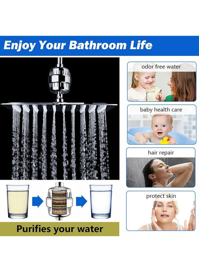 Generic - New 25 Stage Shower Filter for Heavy Duty Filtering &Softening with 3 Shower Filter Replacement Cartidges, VeoryFly 90% Water Filtration&10% Rejuvenation Hard Water Shower Head Filter - Image 1