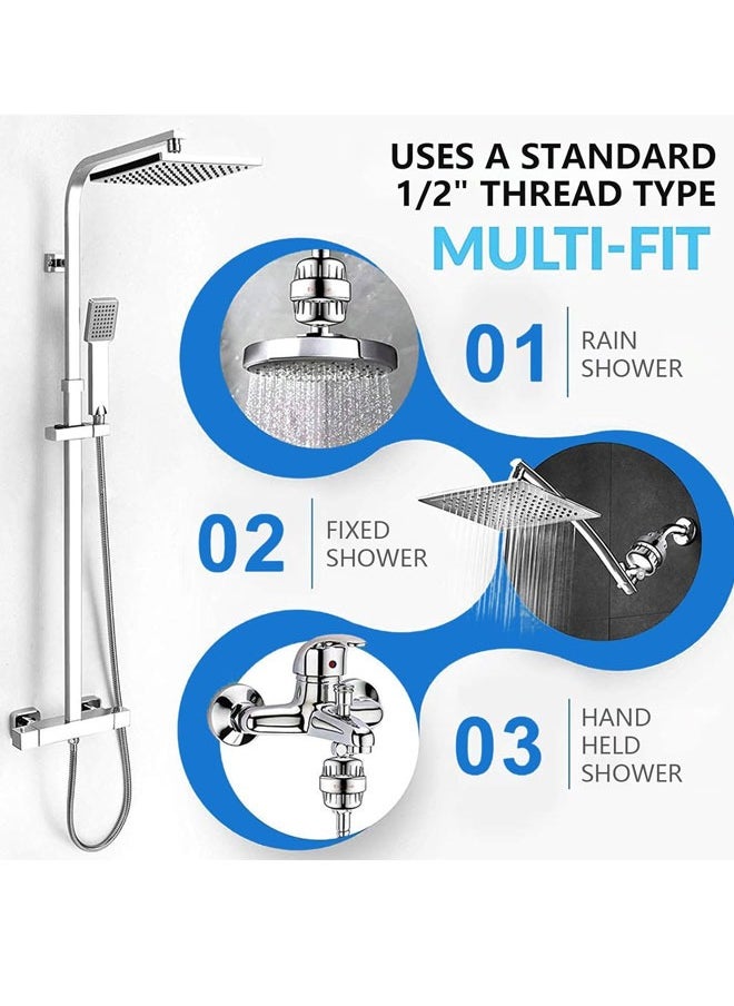 Generic - New 25 Stage Shower Filter for Heavy Duty Filtering &Softening with 3 Shower Filter Replacement Cartidges, VeoryFly 90% Water Filtration&10% Rejuvenation Hard Water Shower Head Filter - Image 1