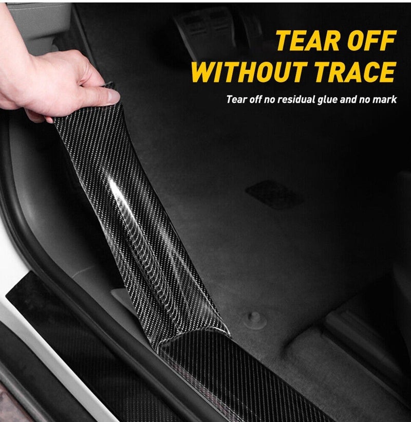 FAJ K5D 5D Carbon Fiber Nano Protection Sticker Tape 10CM x 10M Car Door Sill Guard Anti Scratch Strip Waterproof Door Edge Protector Bumper Guard Threshold Sticker Universal Auto Paint Protection Film Trim Decal Accessories Roll - Image 4