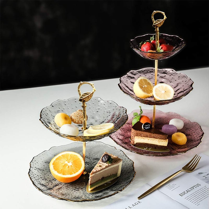 iSuperb 5 Sets 3 Tier Cupcake Stand Hardware Handles, Vintage Tray Stand Center Holder Fitting with Screws and Flat Washers for Party Wedding Display Stand (Leaf Golden) - Image 4