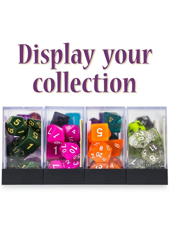Wiz Dice Wiz Dice Enchanted Clay Set of 7 Polyhedral Dice, Solid Army Brown RPG Dice with Clear Display Box  - Image 5