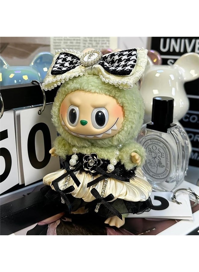 yongsheng Sitting Party Doll Clothes Doll Clothes Ragcloth Clothes Plush Vinyl Face-Specification:First And Second Generation Universal (doll Not Included) - Standard Outfit-Color:Little Paris In Black (headwear + Suspender Skirt)  - Image 4