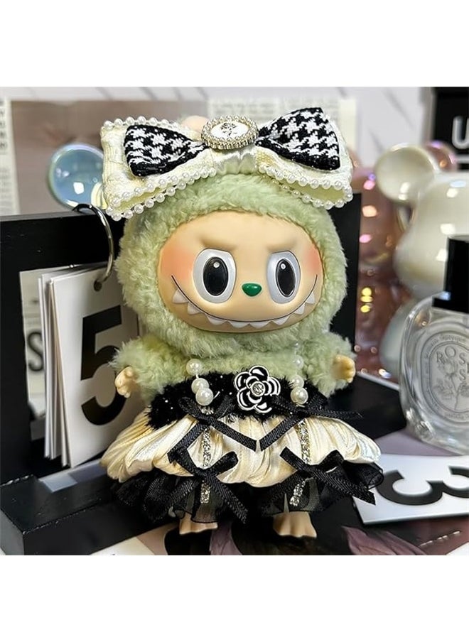 yongsheng Sitting Party Doll Clothes Doll Clothes Ragcloth Clothes Plush Vinyl Face-Specification:First And Second Generation Universal (doll Not Included) - Standard Outfit-Color:Little Paris In Black (headwear + Suspender Skirt)  - Image 3