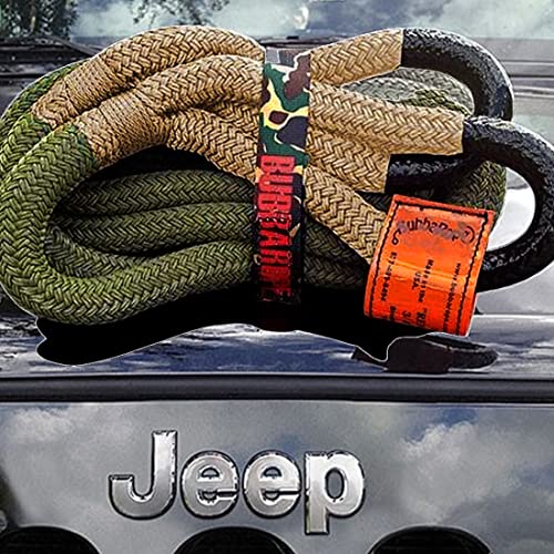 Bubba Rope Renegade 176655BKG Off-Road Power Stretch Kinetic Kit 3/4" x 20' ft. Recovery Rope with Breaking Strength of 19000 Lb. in Tan / Green, Ideal for Recovery and Towing Stuck Vehicles - Image 3