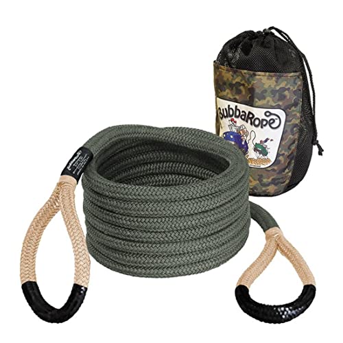 Bubba Rope Renegade 176655BKG Off-Road Power Stretch Kinetic Kit 3/4" x 20' ft. Recovery Rope with Breaking Strength of 19000 Lb. in Tan / Green, Ideal for Recovery and Towing Stuck Vehicles - Image 1