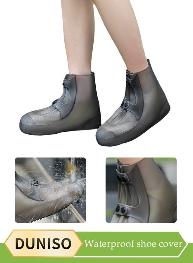DUNISO Waterproof Shoe Cover, Anti Slip Rain Boots, Rainproof Shoe Cover, With Double Breasted Buckle, Anti Fouling And Wear Resistant, Suitable For Outdoor Camping, Fishing, Cycling (2XL Size, 42 To 43) - Image 1