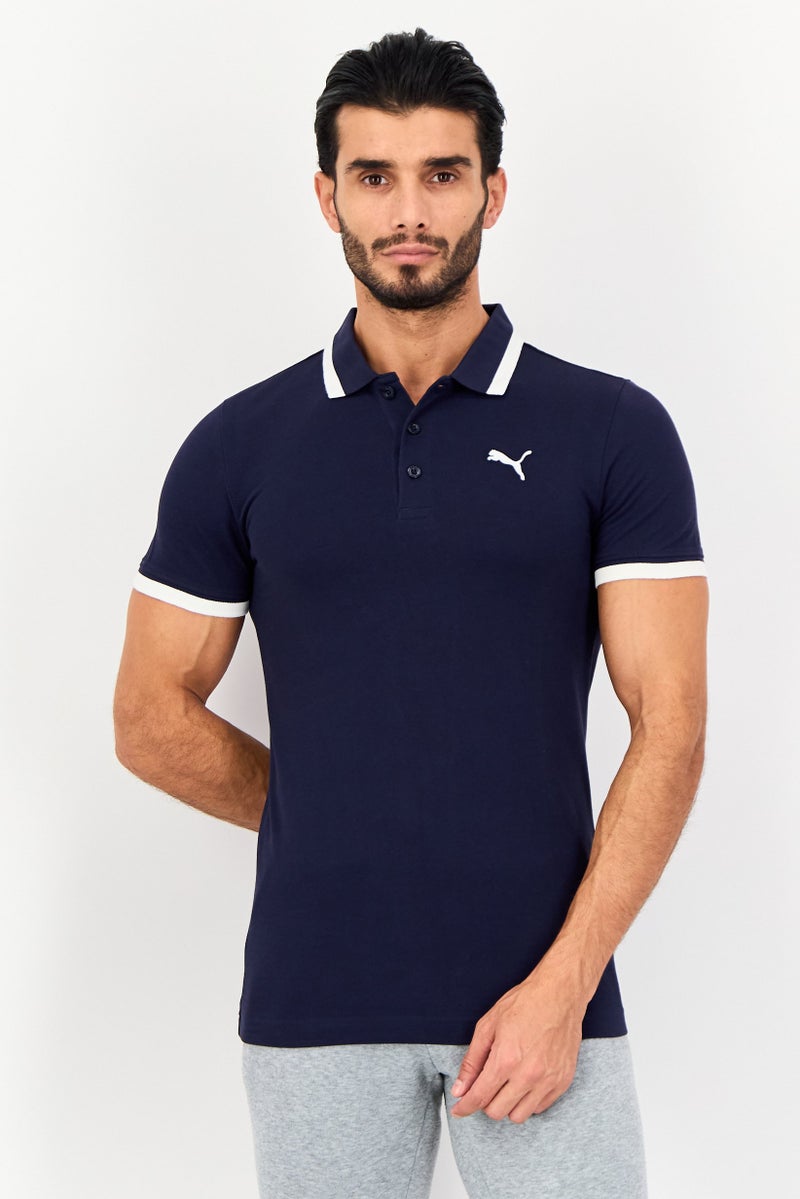 PUMA تي شيرت بولو للرجال بأكمام قصيرة مناسب للرياضة في الهواء الطلق، Navy - Image 1