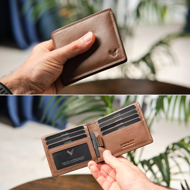 Lavalen Slim Leather Wallet for Men - Mens Wallet Bifold - Holds Bills, Credit Cards - Carteras para Hombres Piel - Billeteras de Hombres Cuero Original - Front Pocket - Full Grain RFID Blocking - Image 5