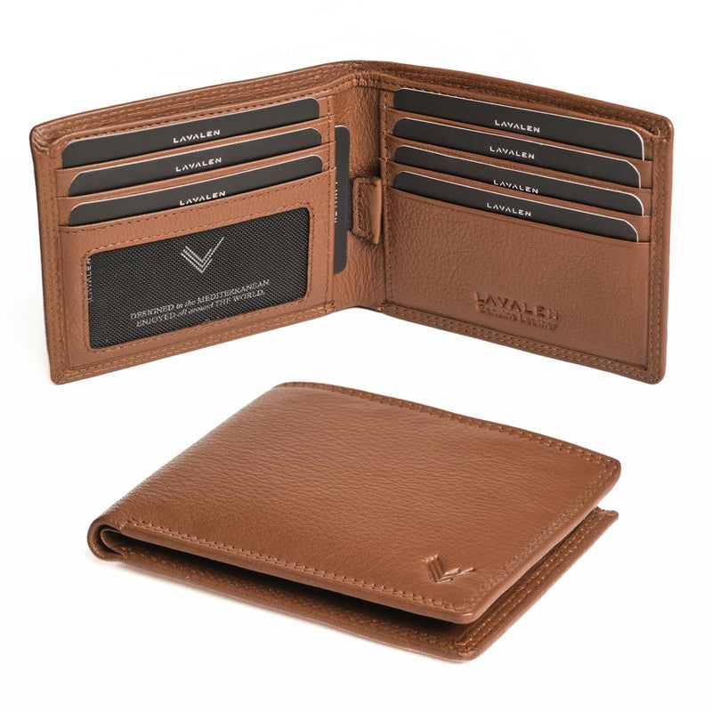 Lavalen Slim Leather Wallet for Men - Mens Wallet Bifold - Holds Bills, Credit Cards - Carteras para Hombres Piel - Billeteras de Hombres Cuero Original - Front Pocket - Full Grain RFID Blocking - Image 1