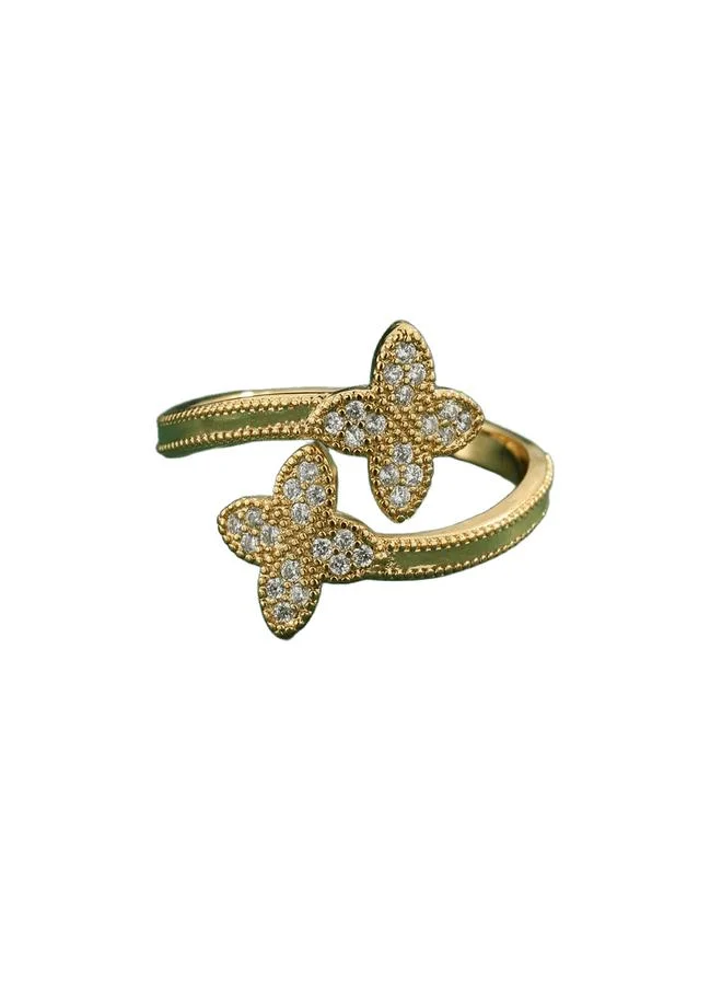 Take Two Clover Sparkle Adjustable Ring