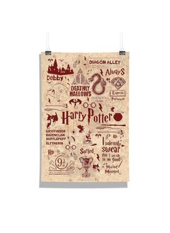 Epic Stuff Epic Stuff Harry Potter Wall Poster for Living Room Office Frame Not Included Size A3 12 x 18 inches Official Licensed by Warner Bros USA Infographic Red 