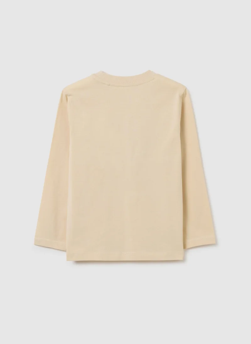 Ovs OVS Children'S Beige Pure Cotton Regular Fit T-Shirt