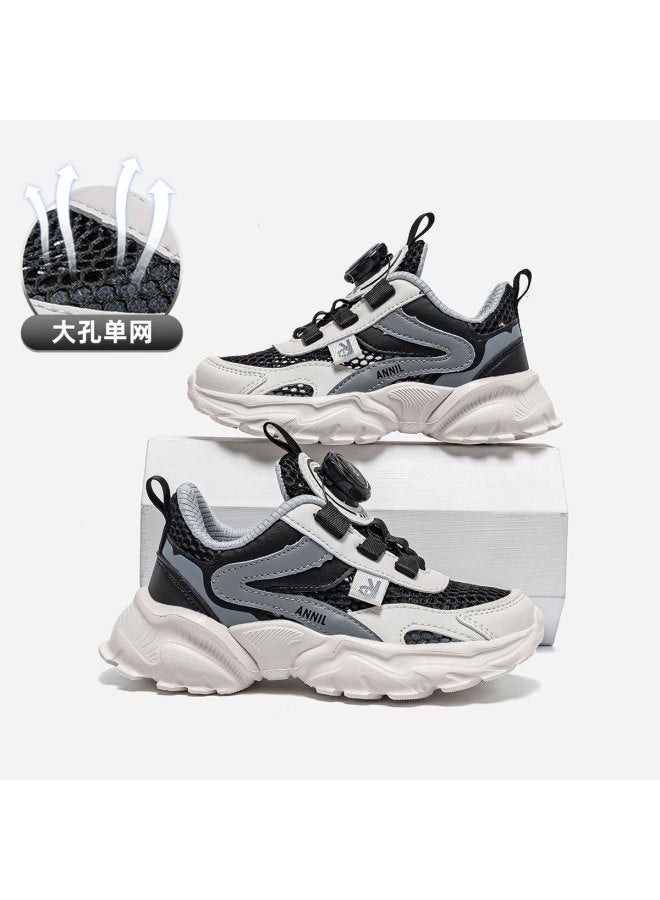 Annil أحذية رياضية للأطفال بتصميم شبكي منفذ للهواء وقابلة للتحمل - أحذية جري للأولاد والبنات صيف 2025 جديدة بأسلوب الأب retro - Image 2