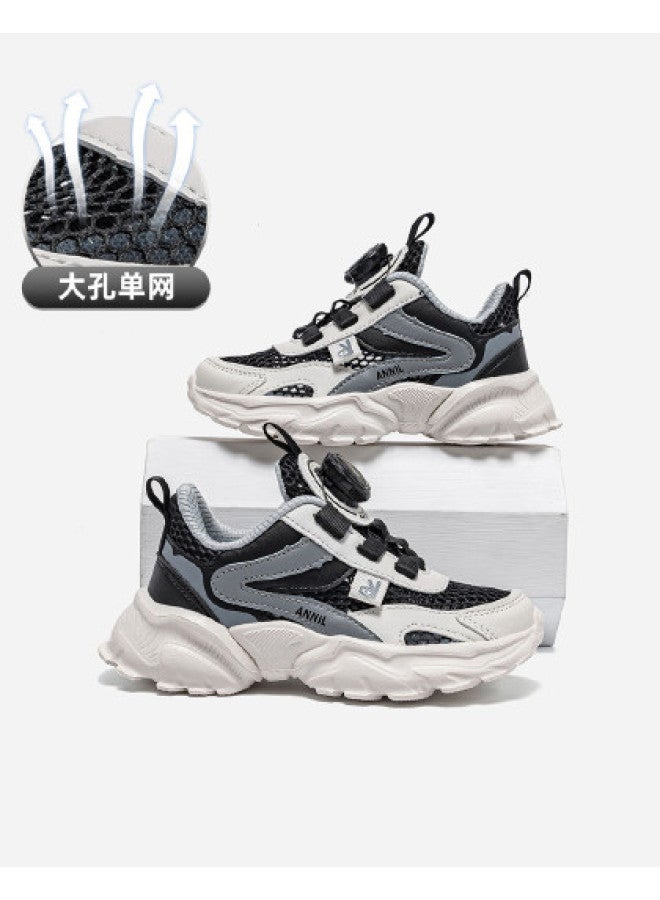 Annil أحذية رياضية للأطفال بتصميم شبكي منفذ للهواء وقابلة للتحمل - أحذية جري للأولاد والبنات صيف 2025 جديدة بأسلوب الأب retro - Image 1