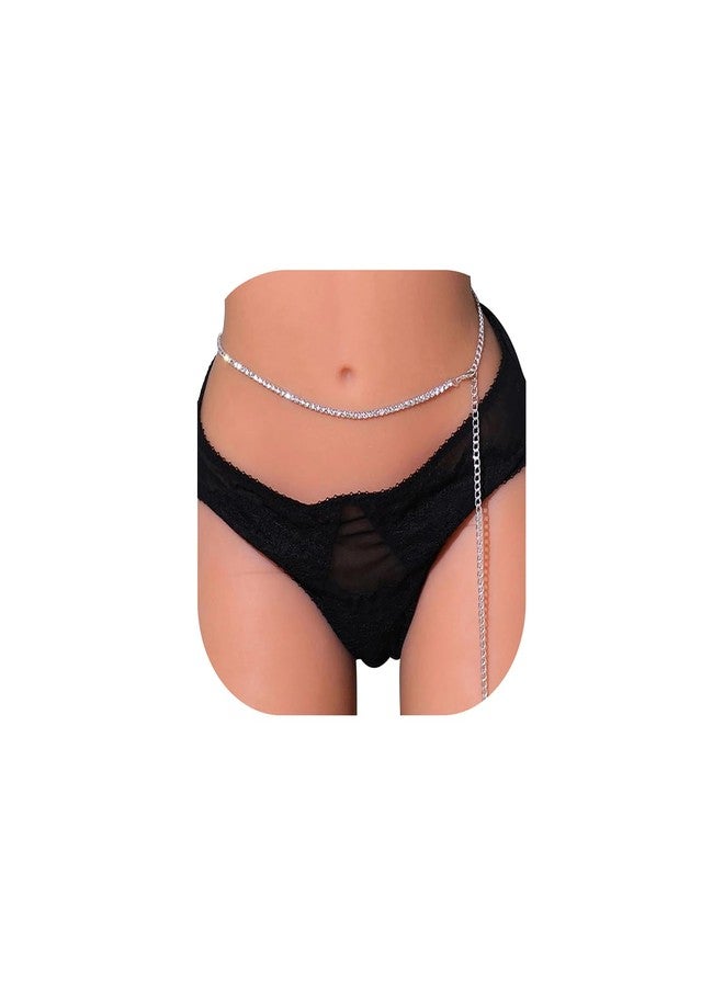 POYAMUSE Heart Shaped Waist Chain, Belt Chain, Necklace, Handbag Chain for Women Fashionable Sexy Body Jewelry (Crystal) - Image 1
