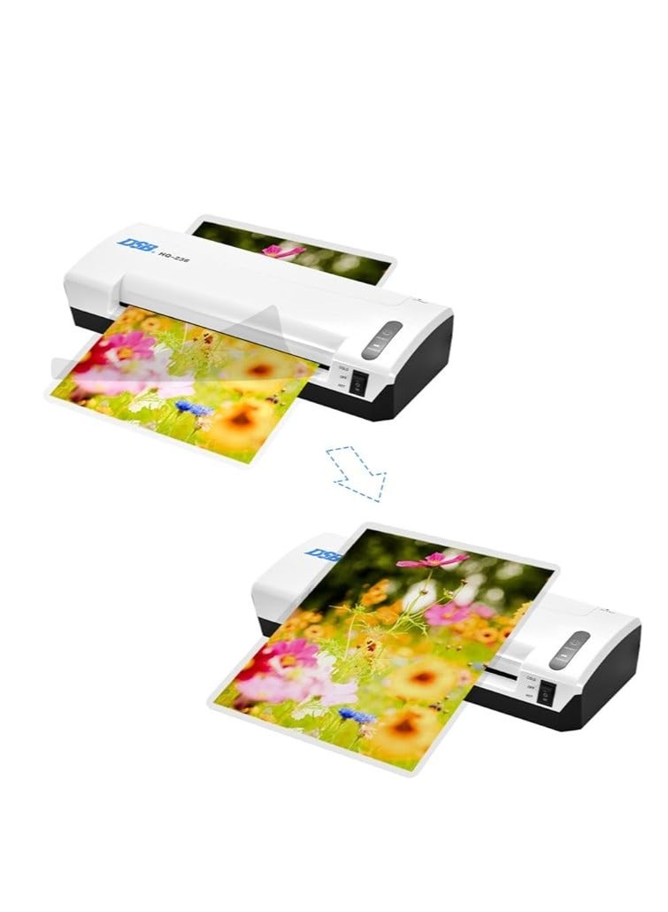 DSB A4 Photo Hot Cold Laminator Free Paper Trimmer Cutter 1.5-2min Warm Up 400mm/min Fast Speed for 80-125mic Film Laminating with Jam Release EU Plug - Image 4