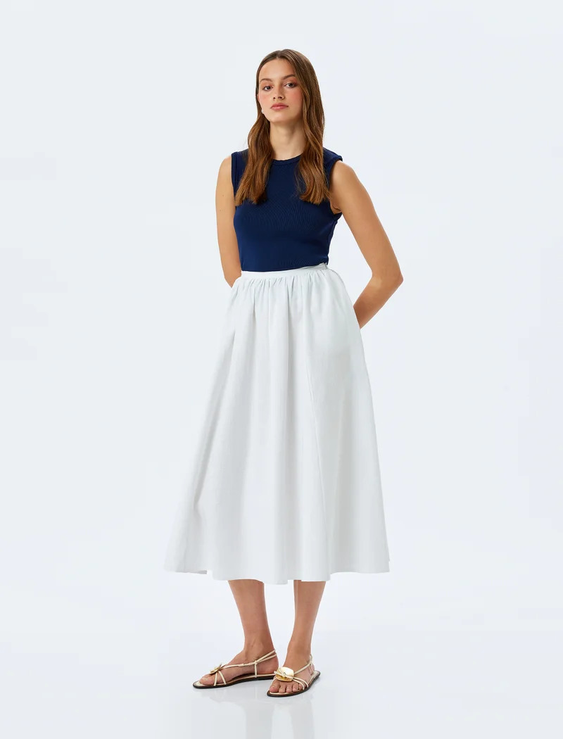 كوتون Maxi Flare Skirt