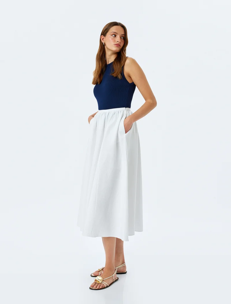 كوتون Maxi Flare Skirt