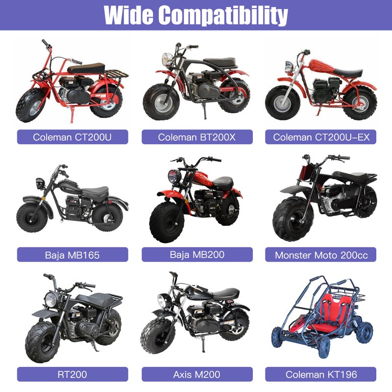 CILOYU 212cc Mini Bike Left Long Exhaust Pipe Replacement for Coleman CT200U CT200U-EX BT200X KT196 Baja MB165 MB200 Axis M200 196cc GX160 GX200 Engine Monster Mega Moto 200cc Minibike Go Kart Parts - Image 5