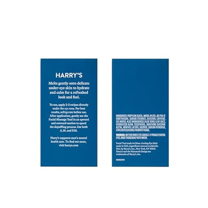 Harry's Cooling Eye Kit for Men - Gua Sha Depuffing Facial Massage Tool and Cooling Eye Stick - Image 2