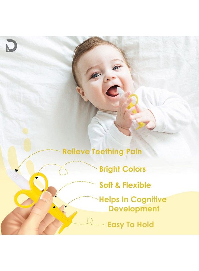 DaKos Teether Soother For New Born Teether And Soother For Baby Baby Mitten Teether Baby Chew Toys For Sucking Needs Sensory Teether Toy (Banana Shape Yellow) - Image 5
