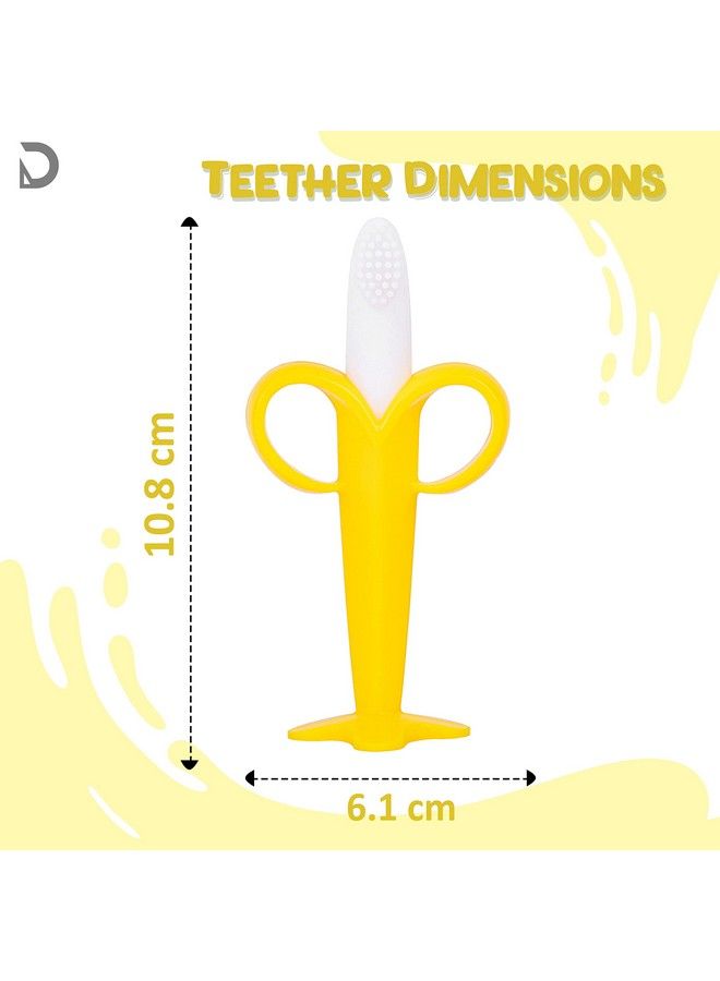 DaKos Teether Soother For New Born Teether And Soother For Baby Baby Mitten Teether Baby Chew Toys For Sucking Needs Sensory Teether Toy (Banana Shape Yellow) - Image 4