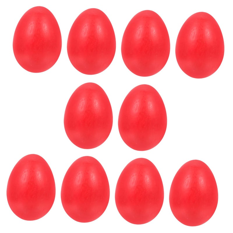 Handmade Wooden Easter Eggs Set of 10 Safe DIY Decor for Crafting Painting Play - Image 2