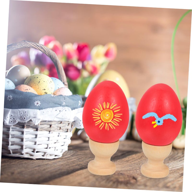 Handmade Wooden Easter Eggs Set of 10 Safe DIY Decor for Crafting Painting Play - Image 5