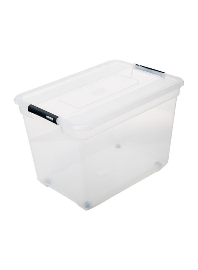 Five Simply Smart Solutions+ Elegant and Durable Design Plastic Storage Box Clear and Grey 80 Liter - Image 1