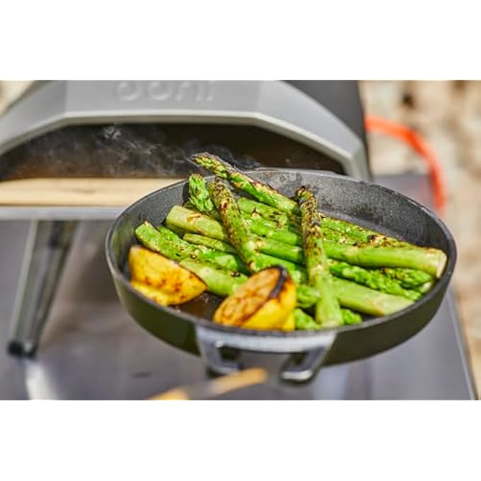 أوني مقلاة من الحديد الزهر، مقلاة دائرية من الحديد الزهر مقاس 9 بوصات بمقبض قابل للإزالة وحامل ثلاثي القوائم من الفولاذ المقاوم للصدأ، مقلاة من الحديد الزهر، متبلة مسبقًا، غير لاصقة، آمنة للاستخدام في الفرن، أدوات طهي، فرن بيتزا وملحقات الشواء - Image 5