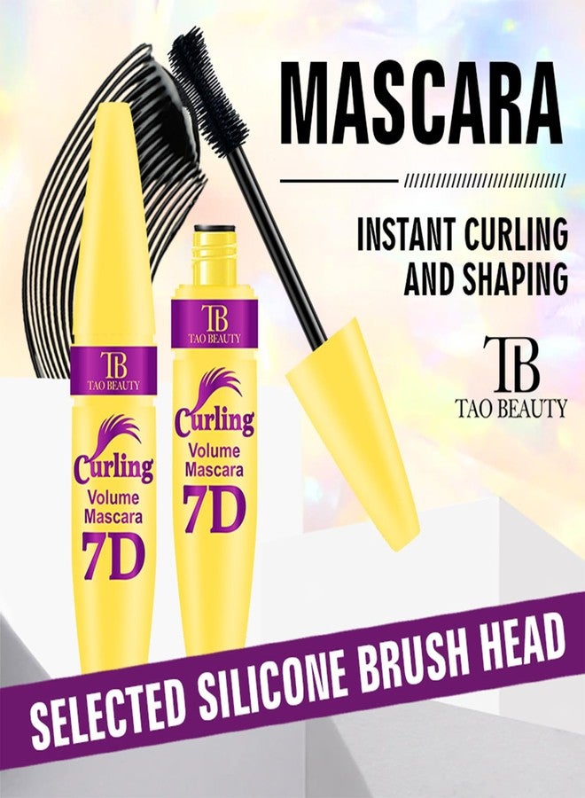 أ.د.م.د.م.د ماسكارا 7D Fiber Lashes المقاومة للماء لتكثيف الرموش، تطويل الرموش ومقاومة للماء، مقاومة للتلطخ، تركيبة تدوم طويلاً (أسود) - Image 2