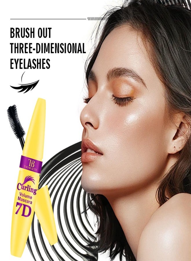 أ.د.م.د.م.د ماسكارا 7D Fiber Lashes المقاومة للماء لتكثيف الرموش، تطويل الرموش ومقاومة للماء، مقاومة للتلطخ، تركيبة تدوم طويلاً (أسود) - Image 3
