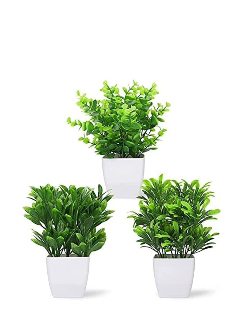 Generic 6pcs Artificial Plant Artificial Plant Plant Plants Small Plastic Pot Random Green Leaves Vase for Home Office Room Decor Green Space 