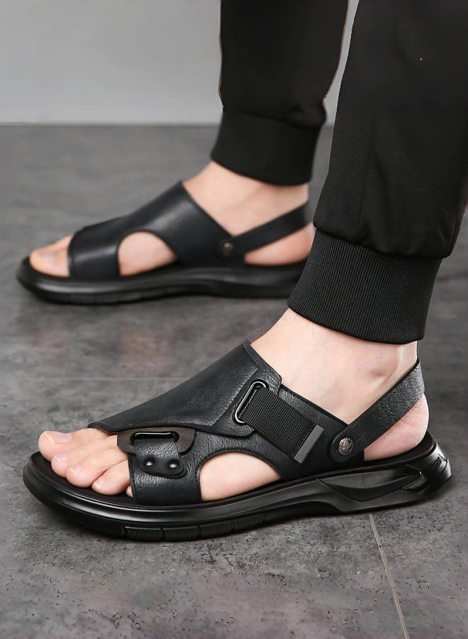 Men's Casual Outdoor Sandals featuring Open Toe Design with Secure Back Strap, Cushioned Supportive Sole for Extended Walking, Breathable Comfort Summer Beach Shoes  - Image 1